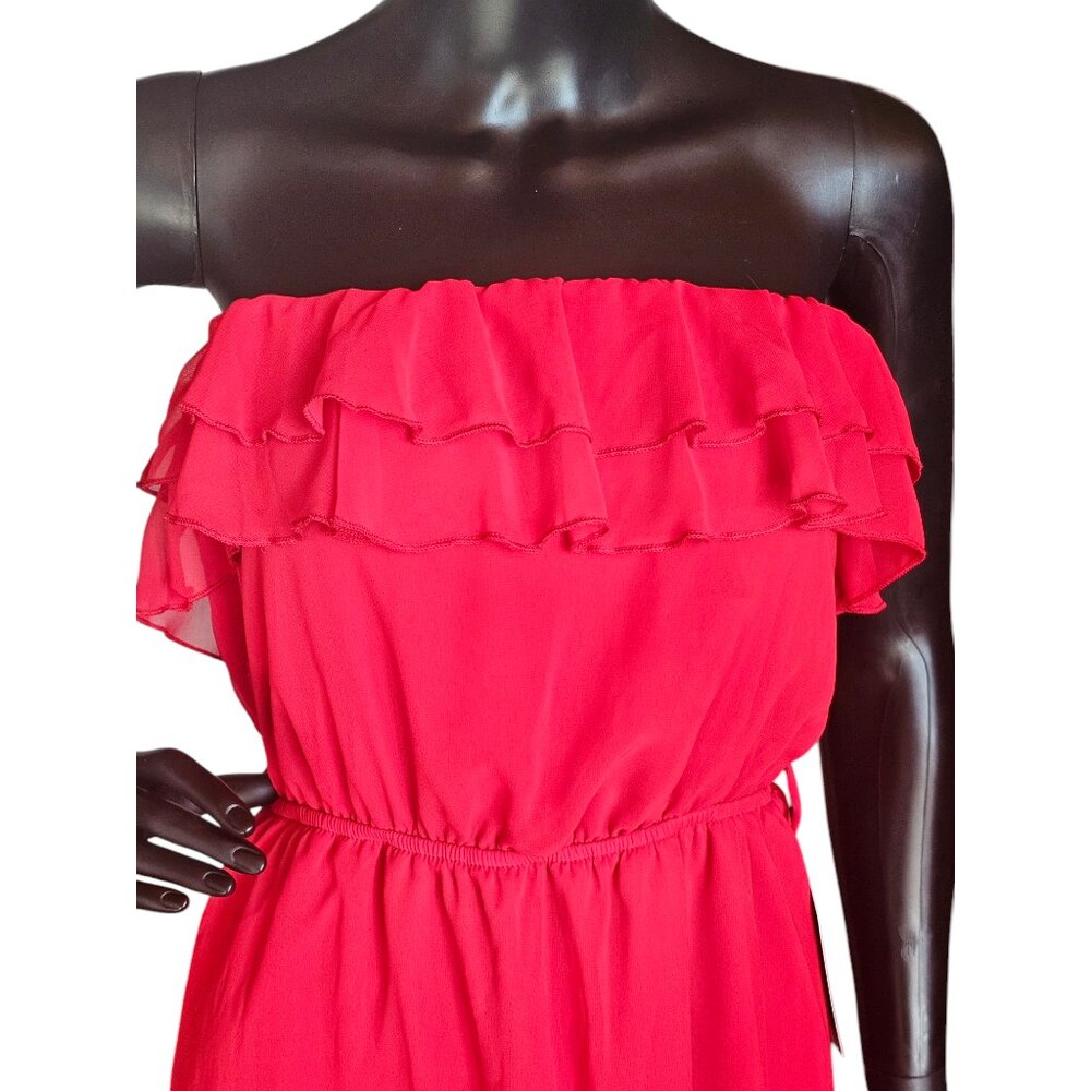 Red Chiffon Short Flutter Dress  - Maurices